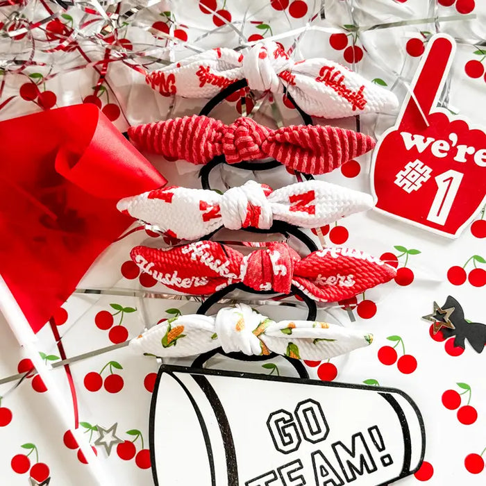 Ruby Red Threads Game Day Pony Bow