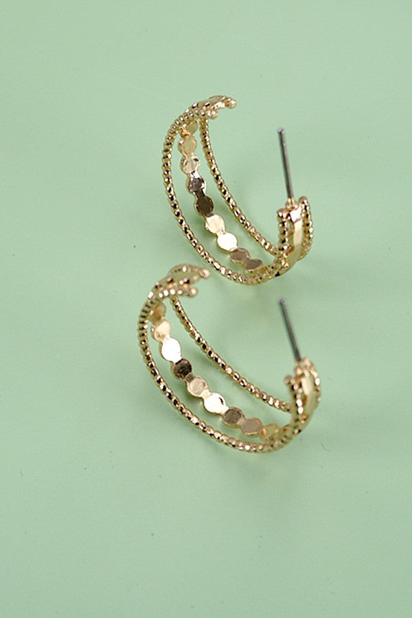 Layered Hoop Earring in Gold