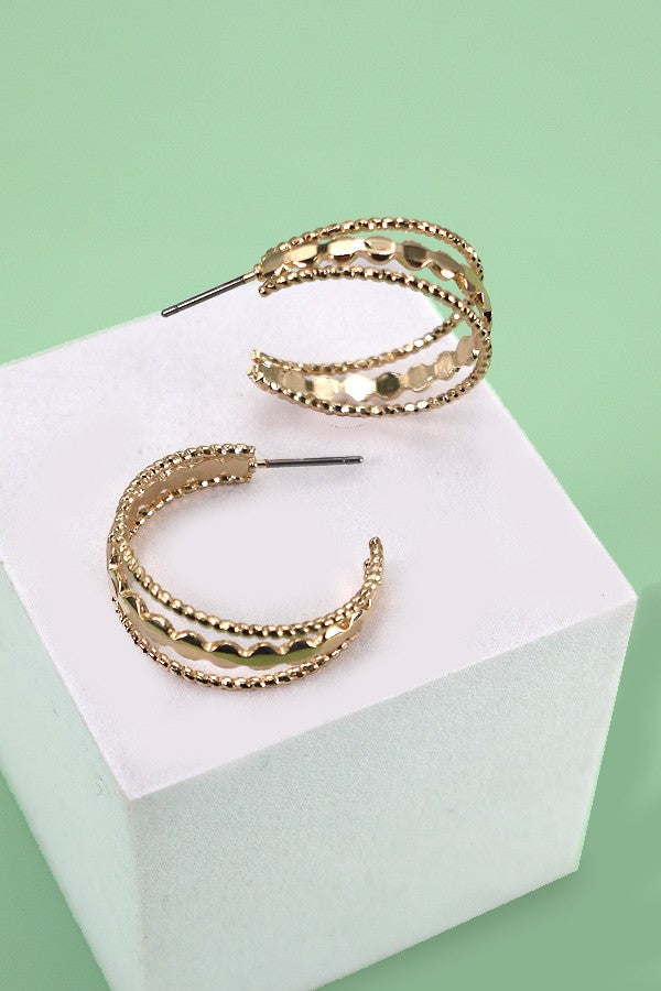 Layered Hoop Earring in Gold