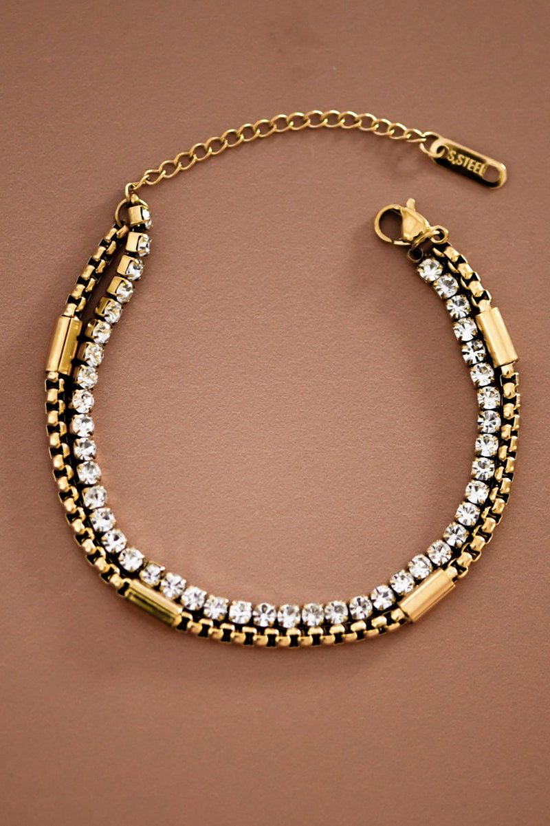 Double Layer Bracelet in Gold