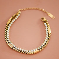 Double Layer Bracelet in Gold