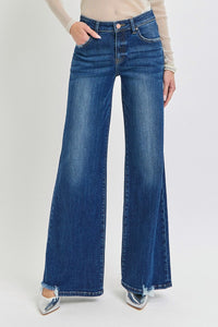 Risen Sage Mid Rise Wide Leg Jeans