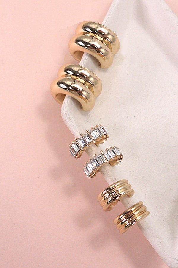 Huggie Trio in Gold