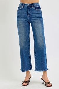 Risen Emmie Tummy Control High Rise Cropped Wide Leg Jeans