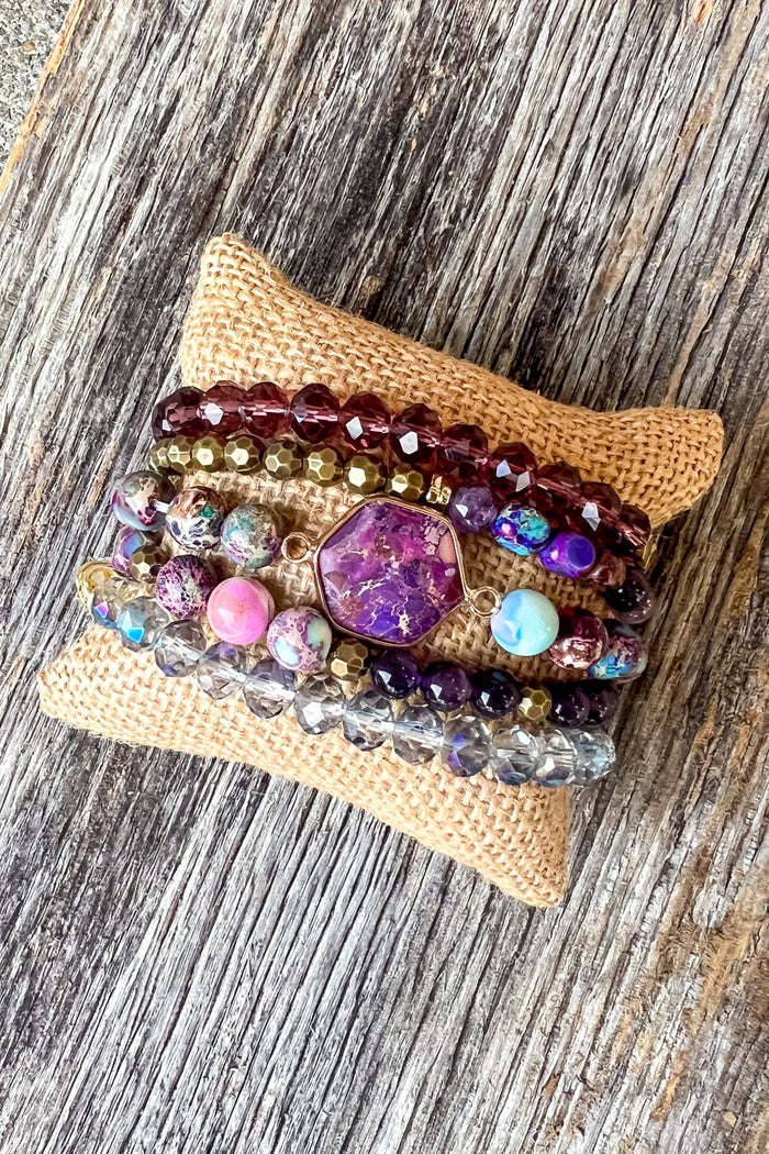 Janet Bracelet Stack in Purple