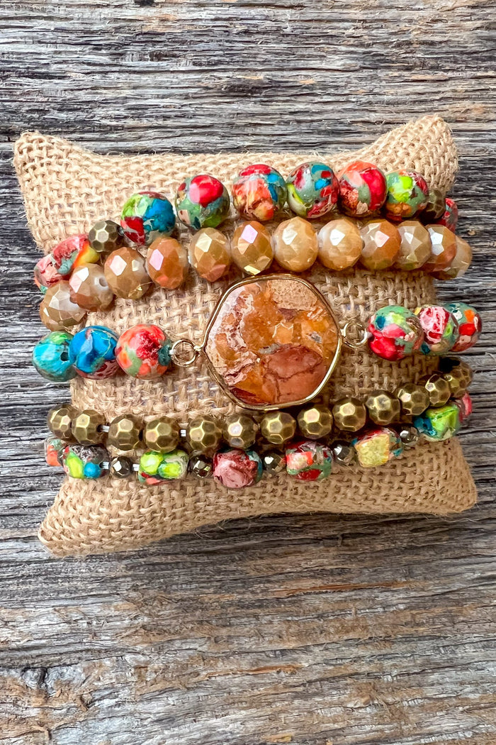 Janet Bracelet Stack in Orange