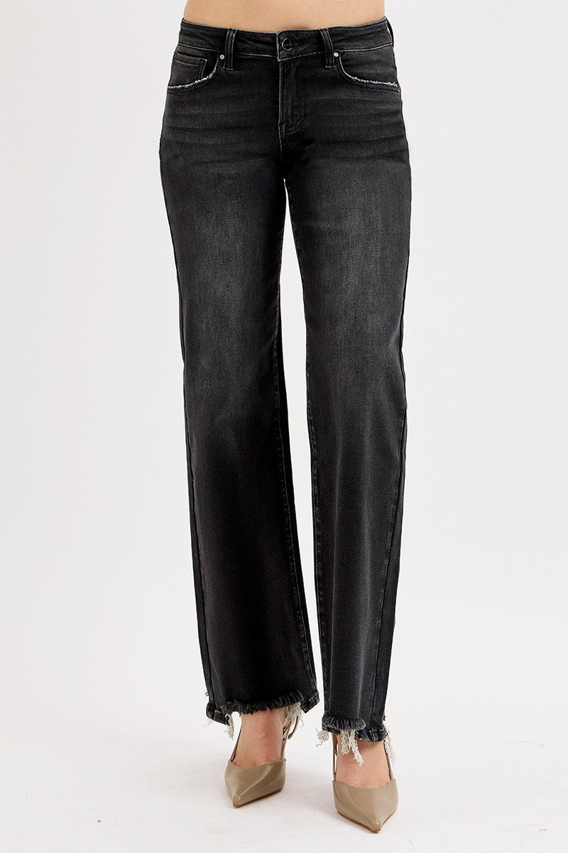 Risen Eva Wide Leg Jeans in Black