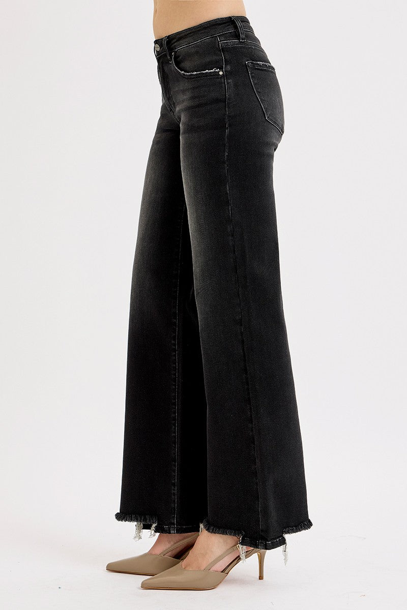 Risen Eva Wide Leg Jeans in Black