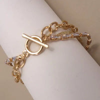 Multi Layer Toggle Bracelet in Gold