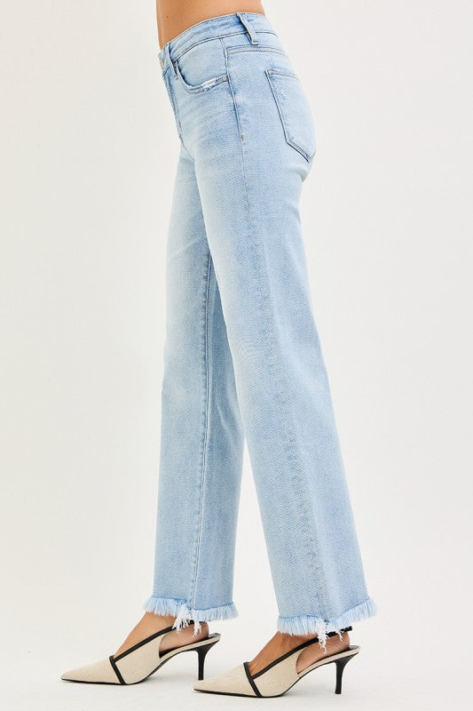 Risen Addy Tummy Control Mid Rise Straight Leg Jeans