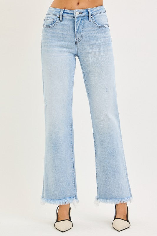 Risen Addy Tummy Control Mid Rise Straight Leg Jeans