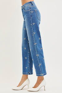 Risen Alice Tummy Control High Rise Cropped Wide Leg Jeans