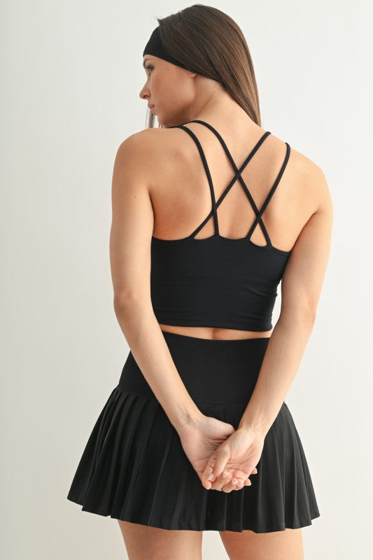 Venice Criss-Cross Sports Bra in Black