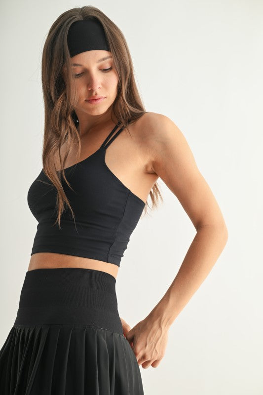 Venice Criss-Cross Sports Bra in Black