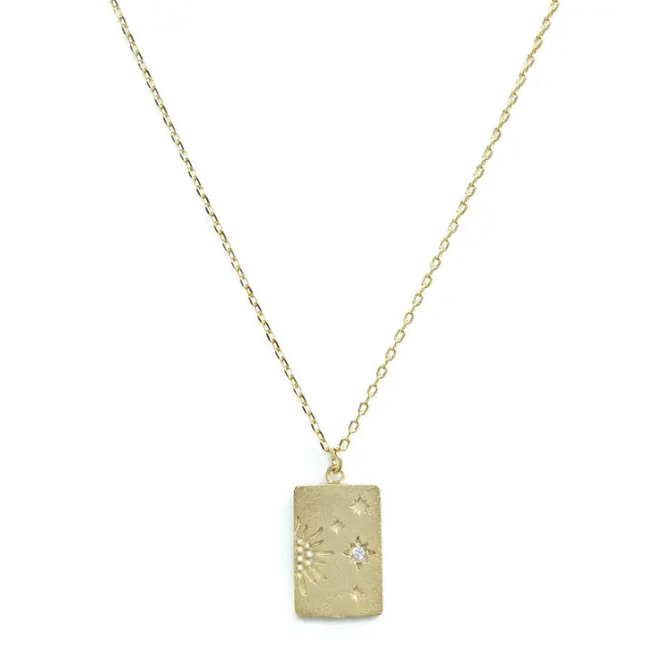 Eva Sun & Starburst Necklace in Gold