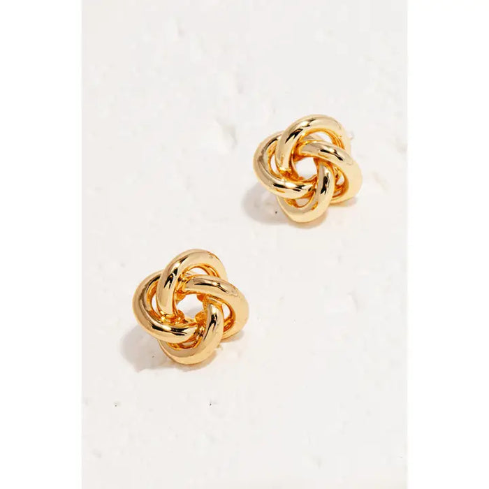 Small Knotted Hoops Stud Earrings