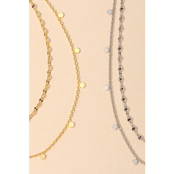 Dainty Layered Disc Necklace