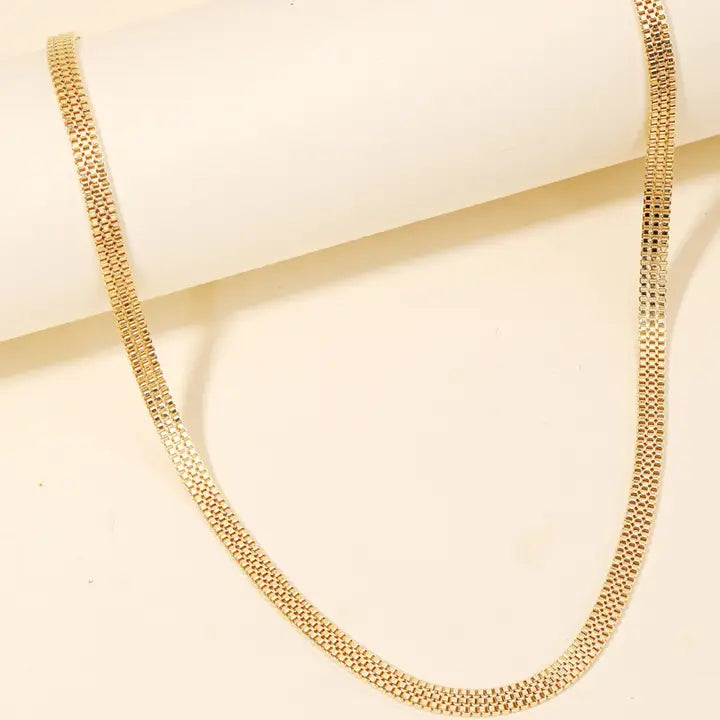 Box Chain Necklace in Gold