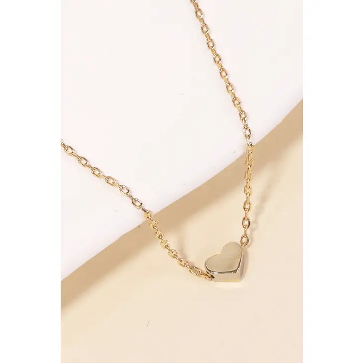 Mini Heart Necklace in Gold