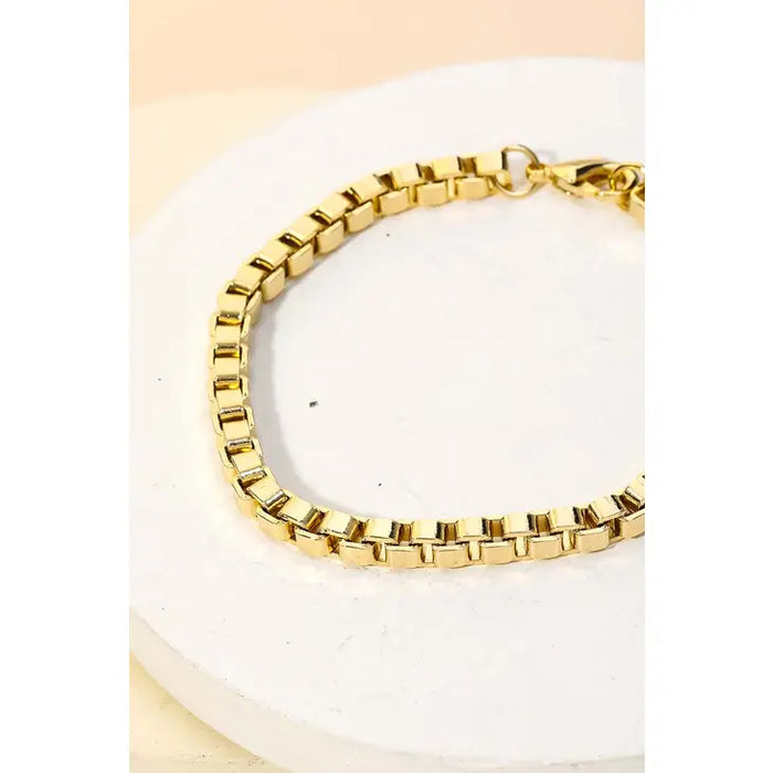 Box Chain Bracelet in Gold