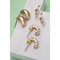 Hoop Earring Trio in Gold