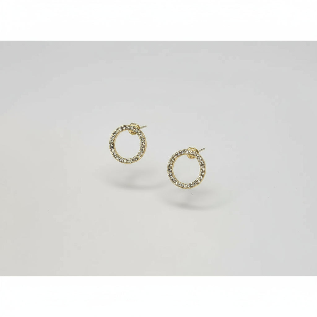 Reba Round CZ Post Earring