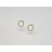 Reba Round CZ Post Earring