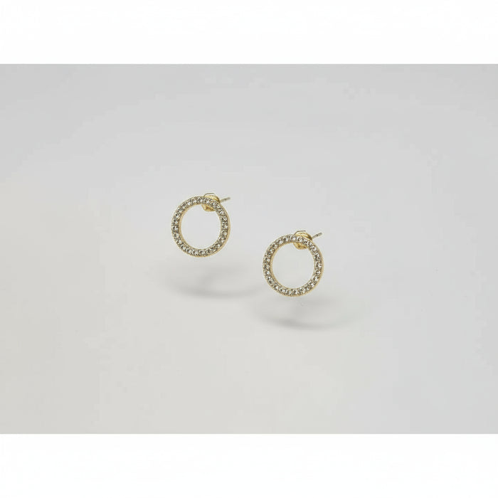 Reba Round CZ Post Earring