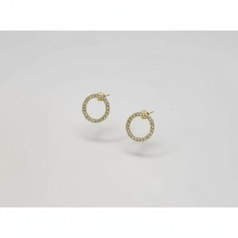 Reba Round CZ Post Earring