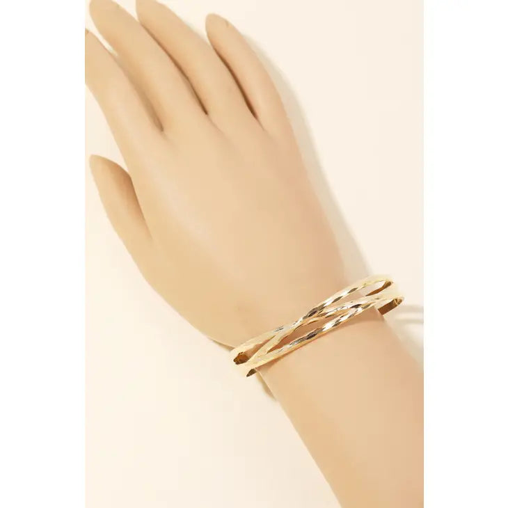 Stacked Cuff Bracelet in Gold