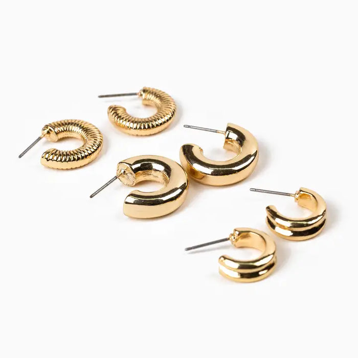 Bold Chunky Hoop Earring Set