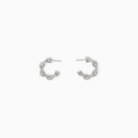 Twisted Texture Hoop Earrings in Silver