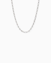 Textured Oval Link Mix Chain Necklace