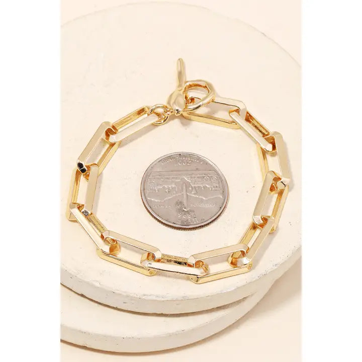 Rectangle Toggle Chain Bracelet