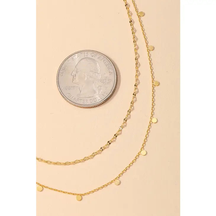 Dainty Layered Disc Necklace