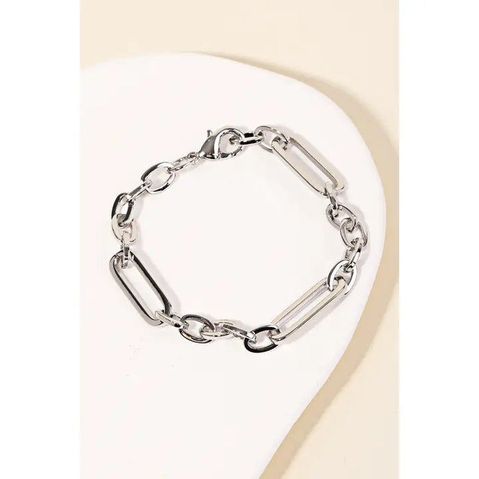 Hoop and Oval Chain Bracelet