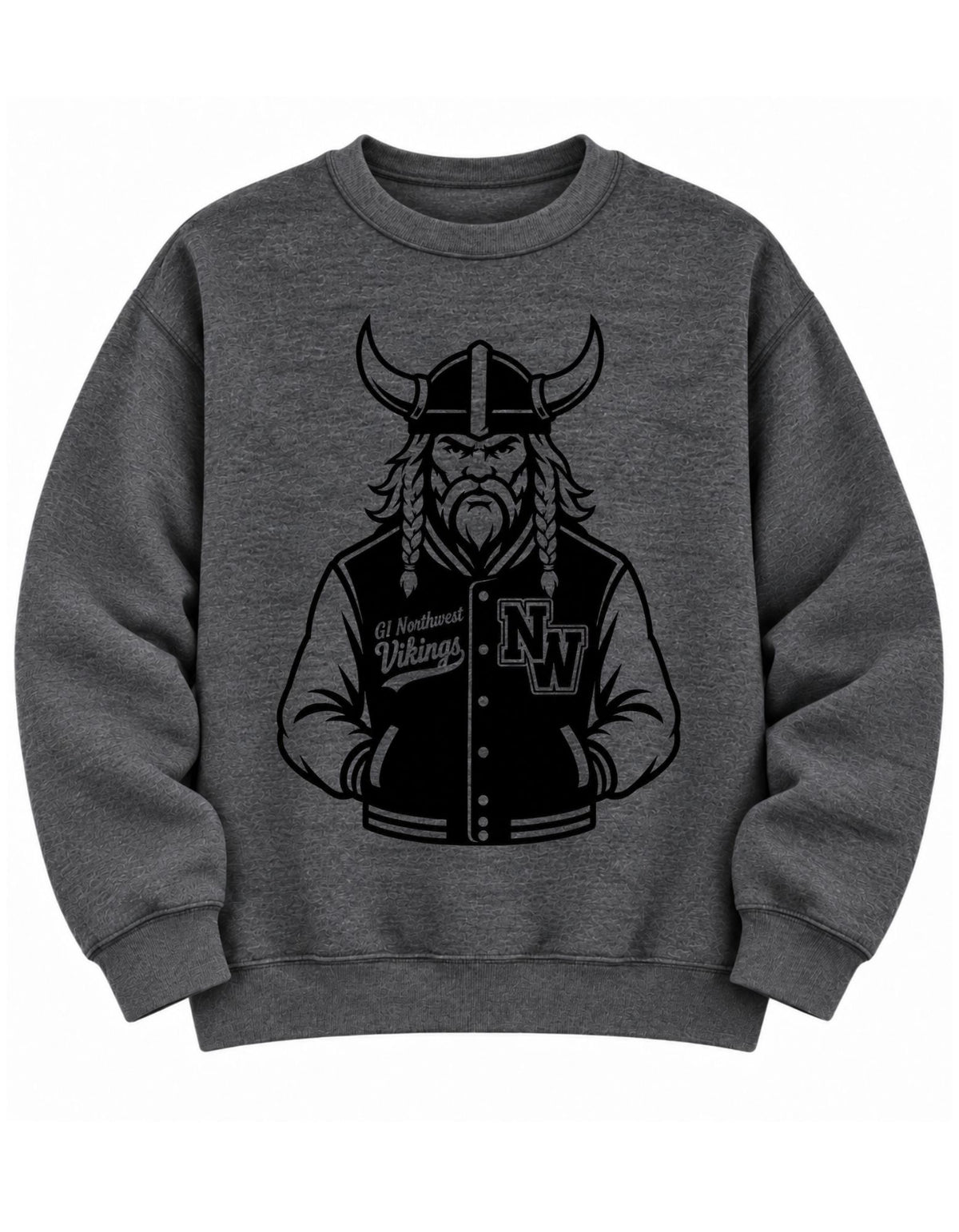 Custom Inside Out Varsity Mascot Sweatshirt