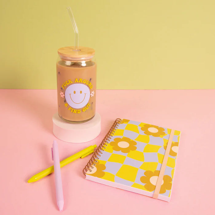 Can Glass with Lid/Straw