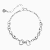 Double Horsebit Link Chain Bracelet