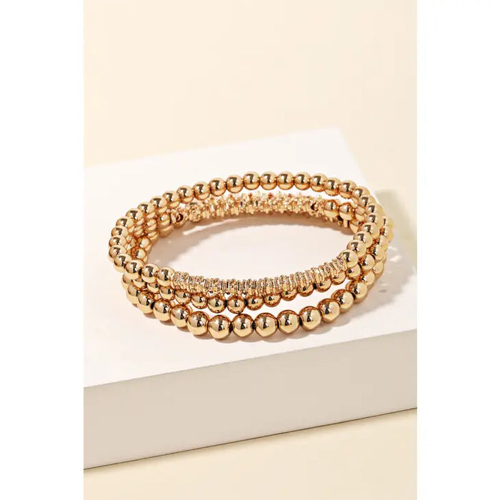 Stackable Bracelet Set in Gold