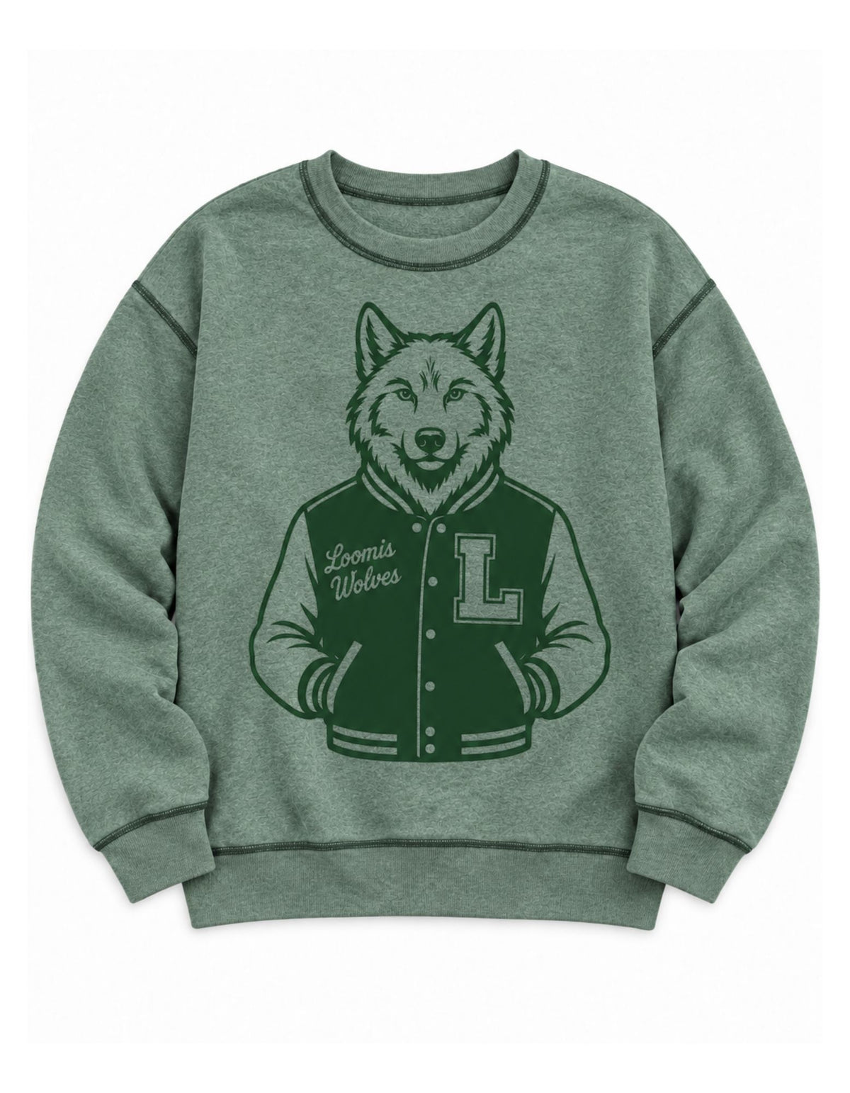 Custom Inside Out Varsity Mascot Sweatshirt