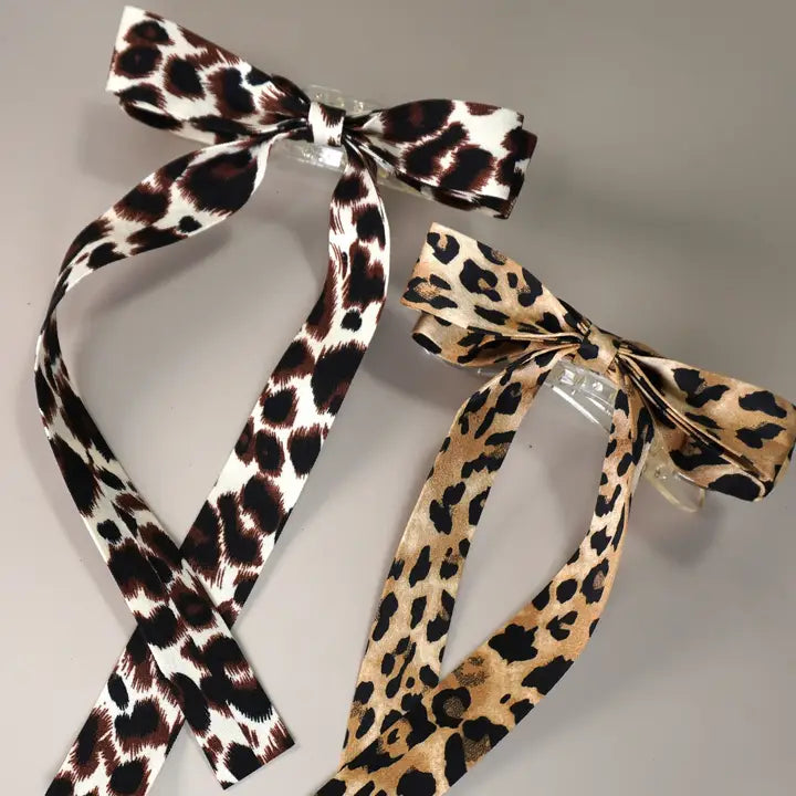 Animal Print Bow Hair Clip