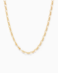 Textured Oval Link Mix Chain Necklace