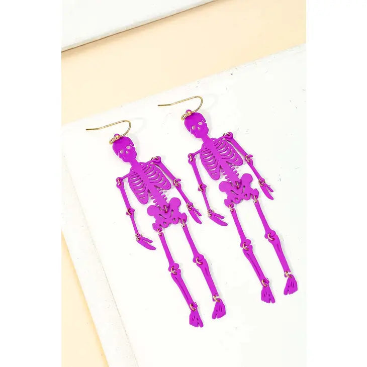 Skeleton Earrings in Purple