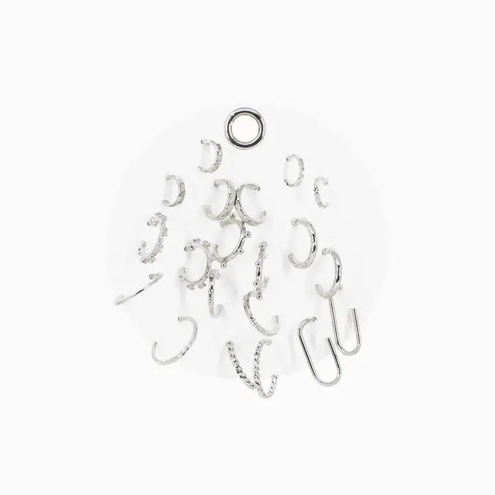 Textured Minimal Hoop Earring Set