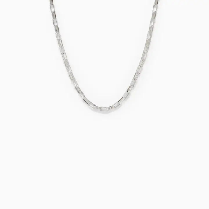 Textured Rectangle Chain Necklace