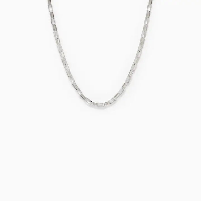 Textured Rectangle Chain Necklace