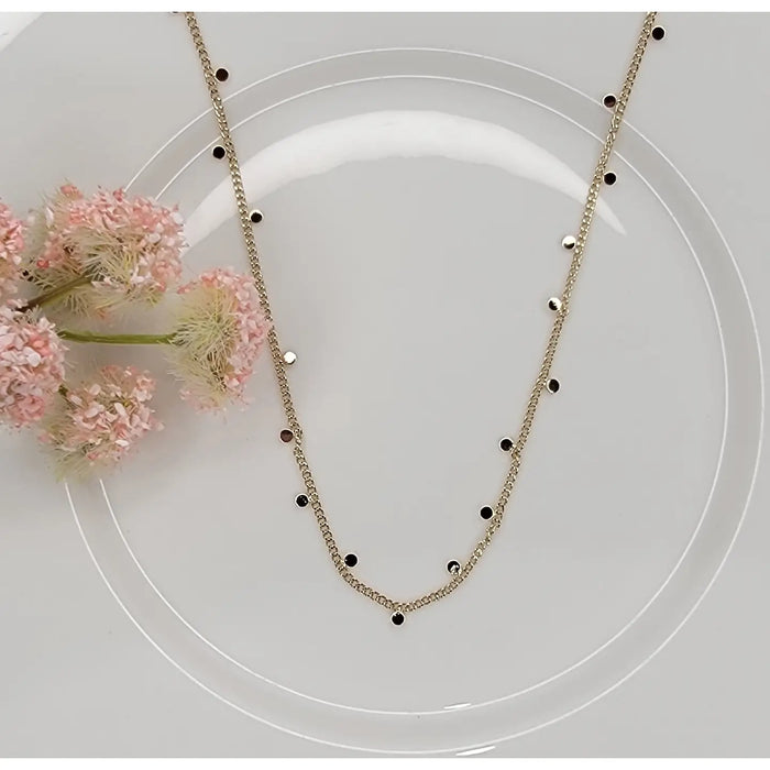 Flat Disc Necklace in Gold