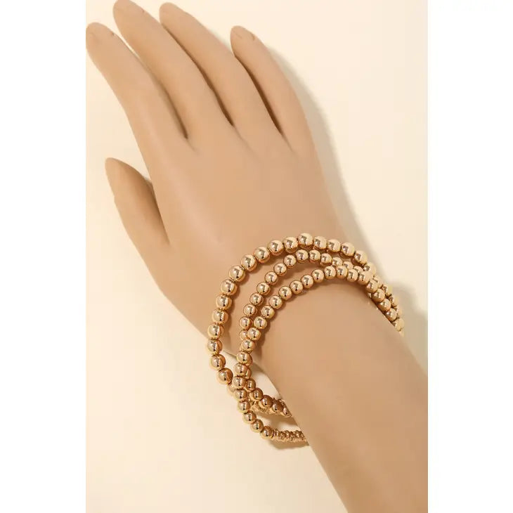 Stackable Bracelet Set in Gold