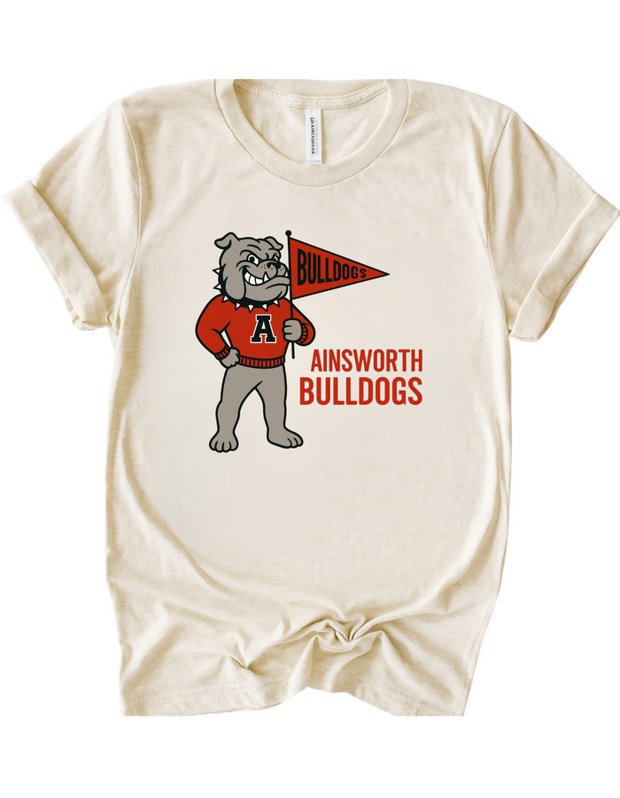 Ainsworth Bulldogs Tee Vintage Mascot Tee & Sweatshirt